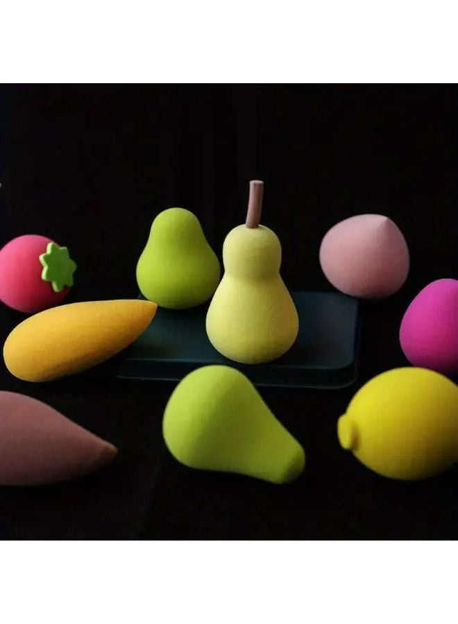 Yellow Lemon Beauty Sponge For Foundation Creams Concealer Blush Wet Dry Dual Use - Image 2
